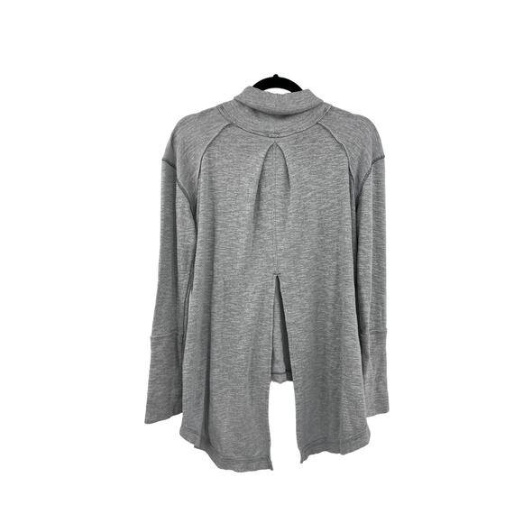 We the Free People Top Womens Small Long Sleeve Gray Split Back Turtleneck - Picture 2 of 6